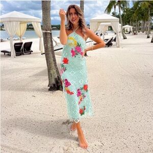 NWT Mestiza New York Maria Crochet Floral Midi Dress